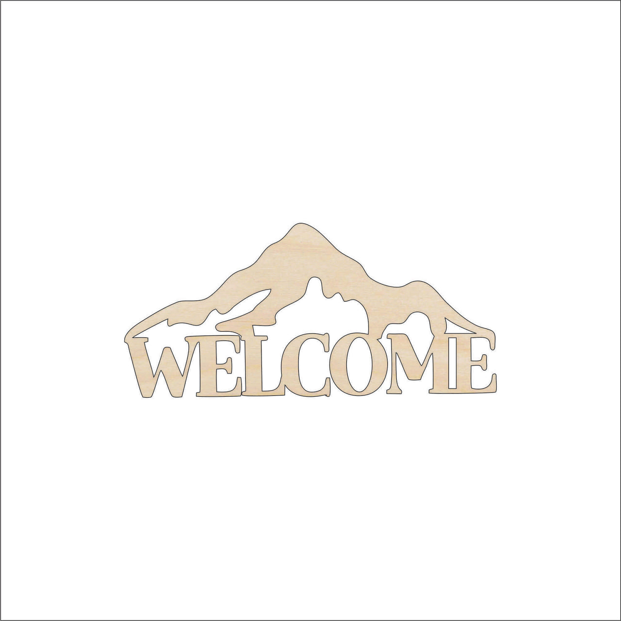 Welcome Sign Wood Craft Shape - Laser Cut Baltic Birch Unfinished DIY Wood Art Supplies SGN122 - The Wood Shape Store