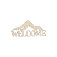 Welcome Sign Wood Craft Shape - Laser Cut Baltic Birch Unfinished DIY Wood Art Supplies SGN122 - The Wood Shape Store