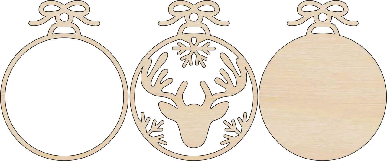 Deer 3D Laser Cut Ornament – Baltic Birch Wood Craft Supplies | DIY Wood Ornament Kit AN11 - The Wood Shape Store