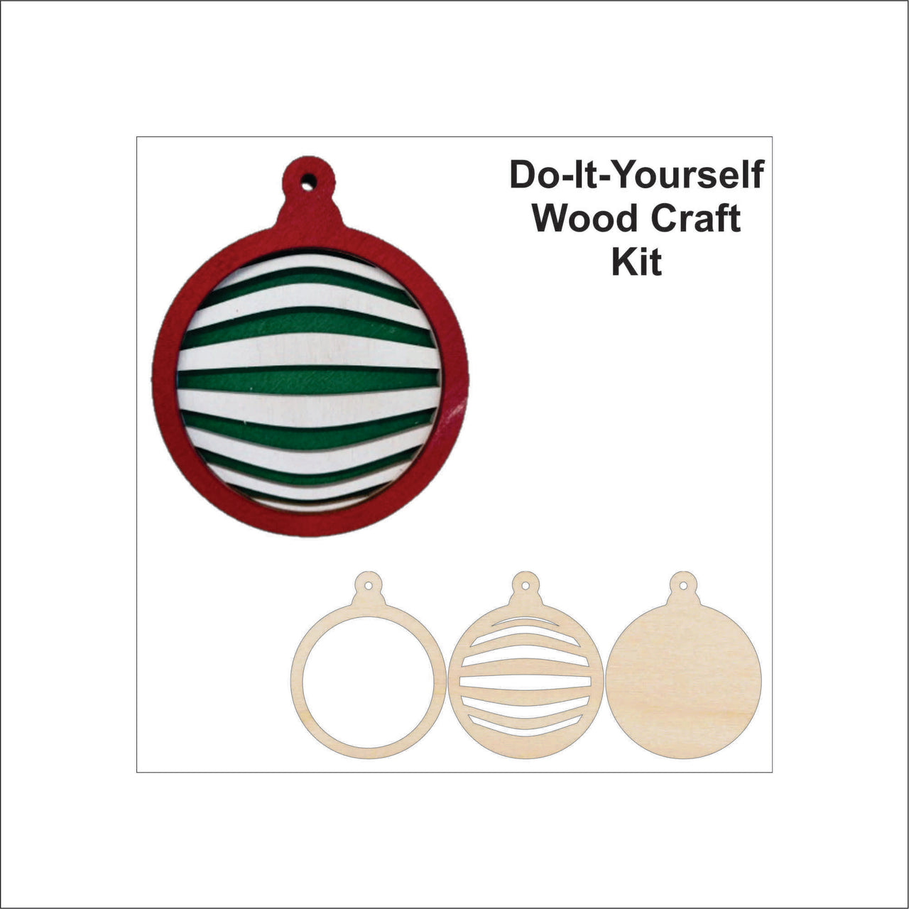 3D Laser Cut Ornament – Baltic Birch Wood Craft Supplies | DIY Wood Ornament Kit DS2 - The Wood Shape Store