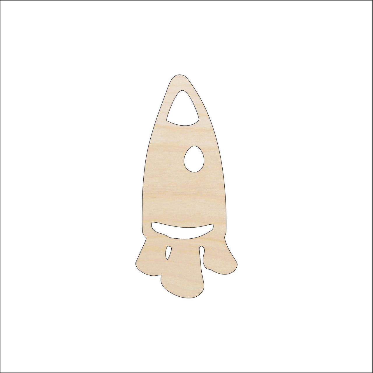 Spaceship Wood Craft Shape - Laser Cut Baltic Birch Unfinished DIY Wood Art Supplies SPC61 - The Wood Shape Store