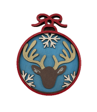 Deer 3D Laser Cut Ornament – Baltic Birch Wood Craft Supplies | DIY Wood Ornament Kit AN11 - The Wood Shape Store