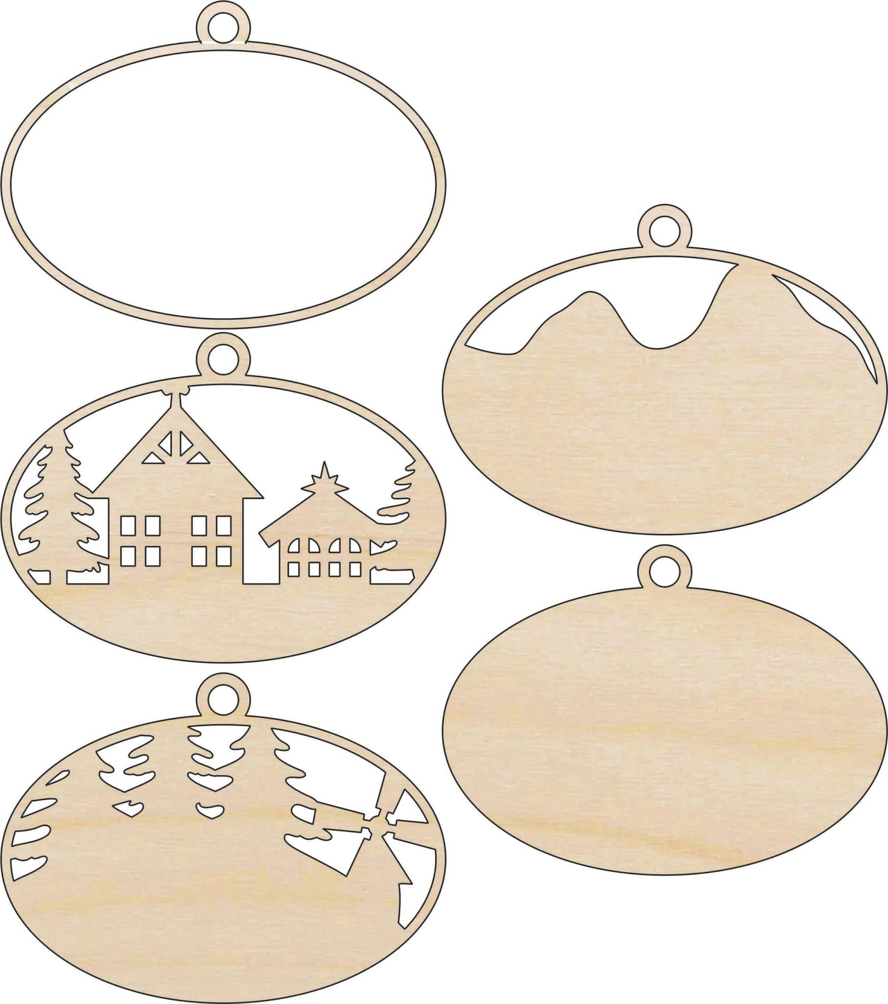 House 3D Laser Cut Ornament – Baltic Birch Wood Craft Supplies | DIY Wood Ornament Kit HM1 - The Wood Shape Store