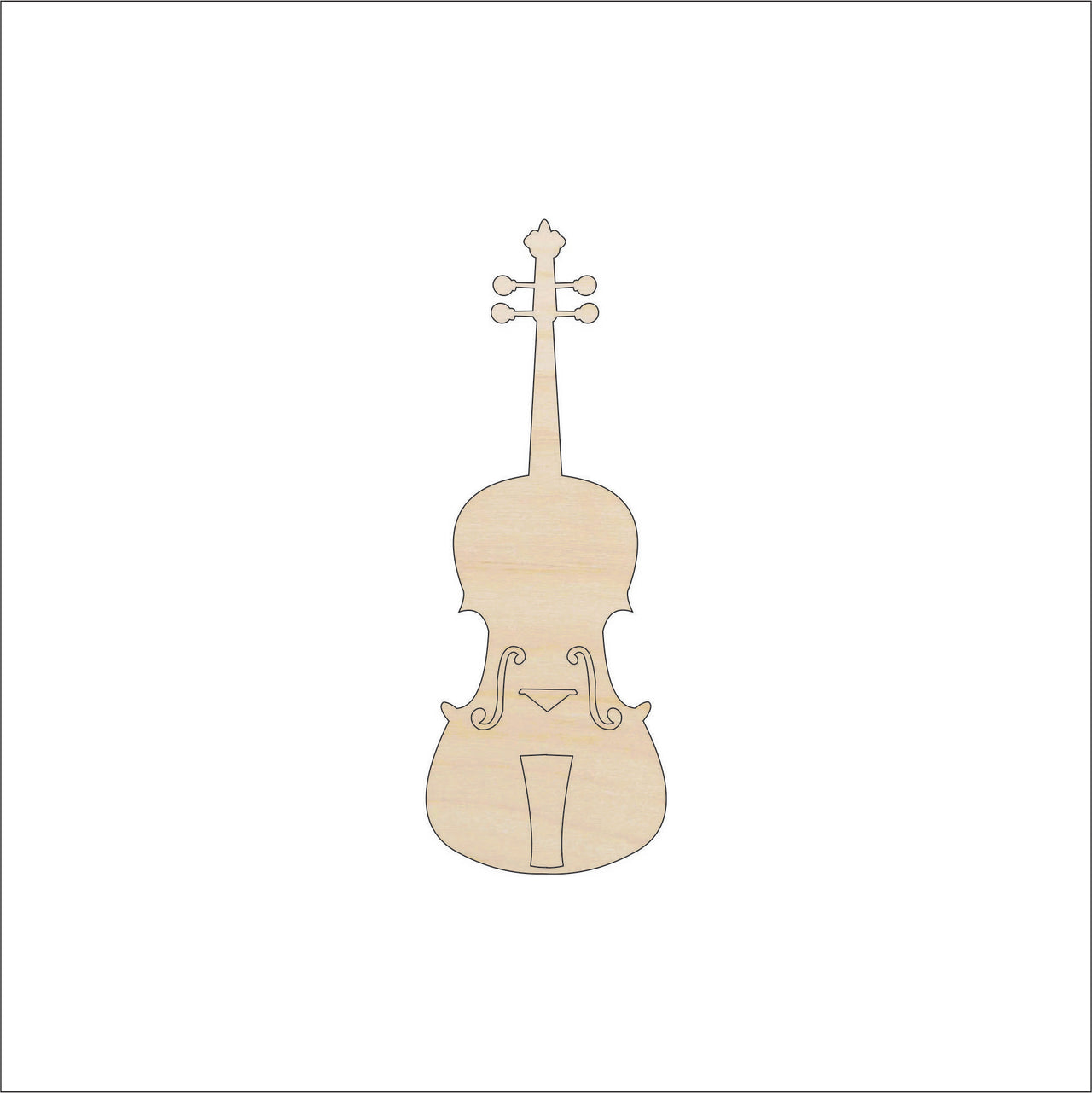 Violin Wood Craft Shape - Laser Cut Baltic Birch Unfinished DIY Wood Art Supplies MSC24 - The Wood Shape Store