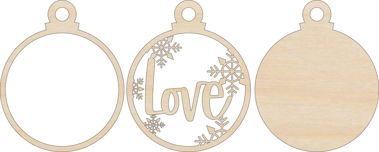 Love 3D Laser Cut Ornament – Baltic Birch Wood Craft Supplies | DIY Wood Ornament Kit VL2 - The Wood Shape Store