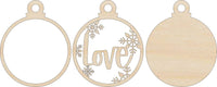 Love 3D Laser Cut Ornament – Baltic Birch Wood Craft Supplies | DIY Wood Ornament Kit VL2 - The Wood Shape Store