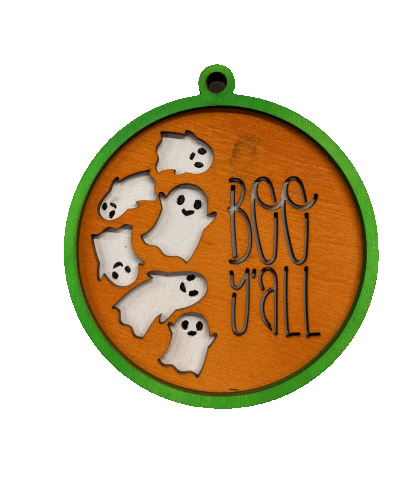 Boo 3D Laser Cut Ornament – Baltic Birch Wood Craft Supplies | DIY Wood Ornament Kit HA1 - The Wood Shape Store