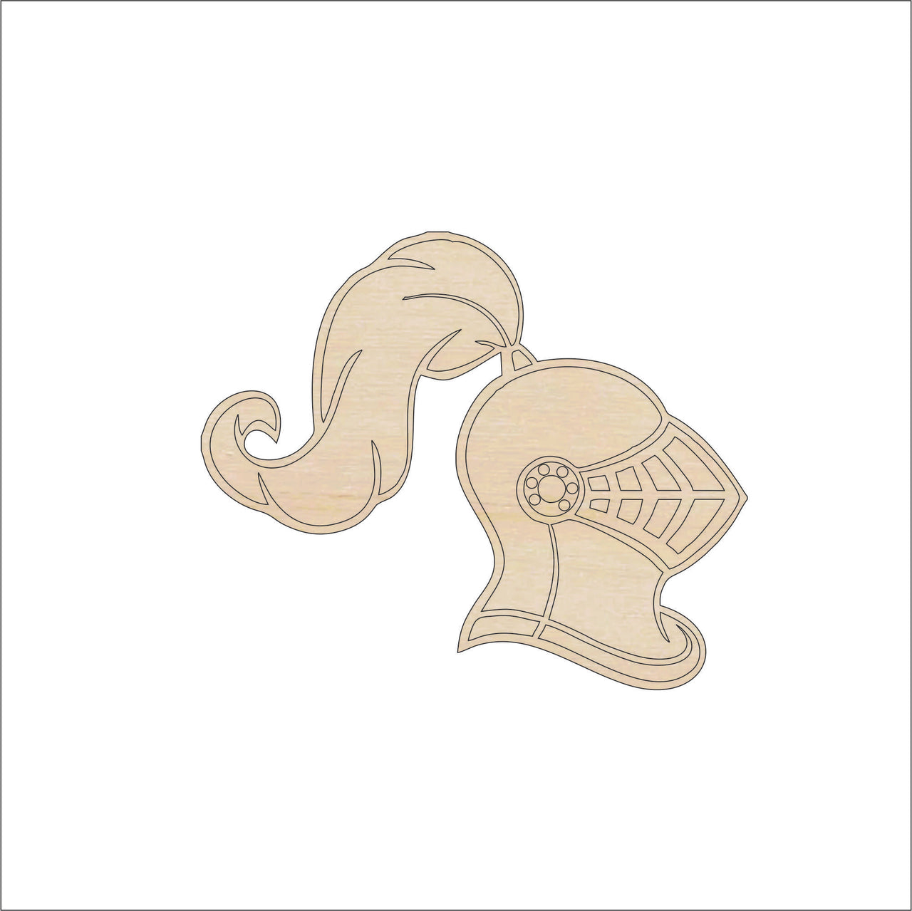 Helmet Wood Craft Shape - Laser Cut Baltic Birch Unfinished DIY Wood Art Supplies CLT4 - The Wood Shape Store