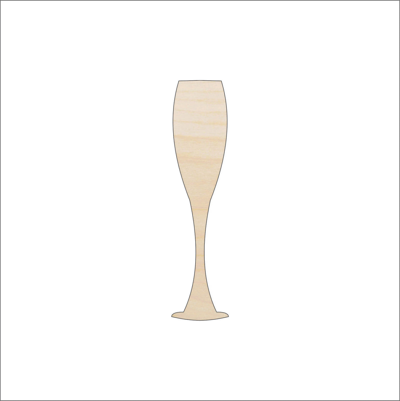 Champagne Wood Craft Shape - Laser Cut Baltic Birch Unfinished DIY Wood Art Supplies FOD44 - The Wood Shape Store