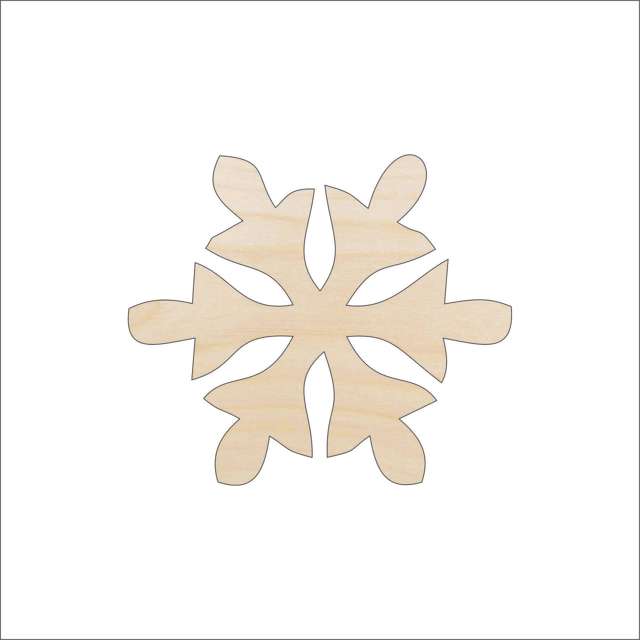 Snowflake Wood Craft Shape - Laser Cut Baltic Birch Unfinished DIY Wood Art Supplies SNW54 - The Wood Shape Store