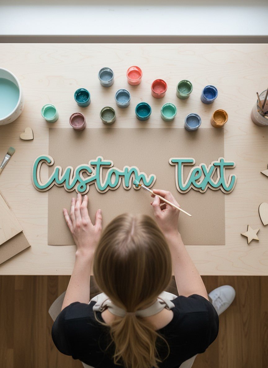 Custom Text Sign - Personalized Name - DIY Wood Art CST01 - The Wood Shape Store