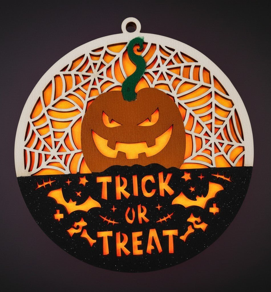 Halloween 3D Door Sign Laser Cut – Baltic Birch Wood Craft Supplies | DIY Kit HA102 - The Wood Shape Store