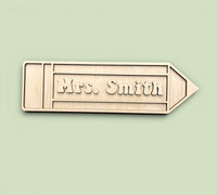 Personalized Teacher Pencil Name Sign DIY Kit - CST02 - The Wood Shape Store