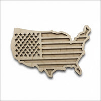 US Flag 3D Laser Cut Ornament – Baltic Birch Wood Craft Supplies | DIY Kit US103 - The Wood Shape Store