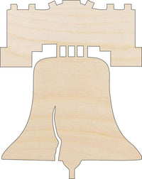 Liberty Bell Wood Craft Shape – Laser Cut Baltic Birch Unfinished DIY Art Supplies 4TH12 - The Wood Shape Store