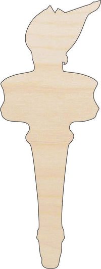 Olympic Torch Wood Craft Shape – Laser Cut Baltic Birch Unfinished DIY Art Supplies 4TH13 - The Wood Shape Store