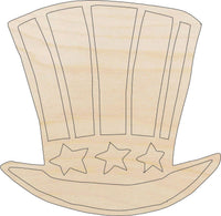 Uncle Sam's Hat Wood Craft Shape – Laser Cut Baltic Birch Unfinished DIY Art Supplies 4TH7 - The Wood Shape Store
