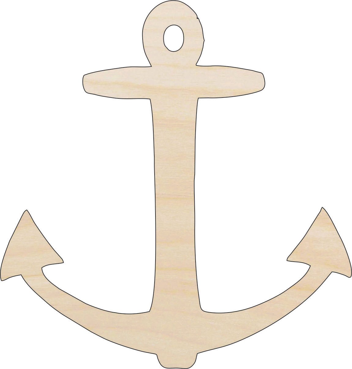 Anchor Wood Craft Shape – Laser Cut Baltic Birch Unfinished DIY Wood Art Supplies ANC12 - The Wood Shape Store