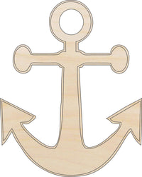Anchor Wood Craft Shape – Laser Cut Baltic Birch Unfinished DIY Wood Art Supplies ANC16 - The Wood Shape Store