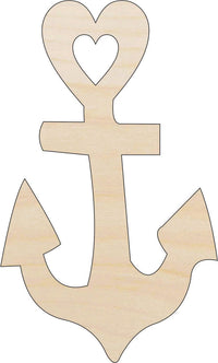 Anchor Wood Craft Shape – Laser Cut Baltic Birch Unfinished DIY Wood Art Supplies ANC18 - The Wood Shape Store