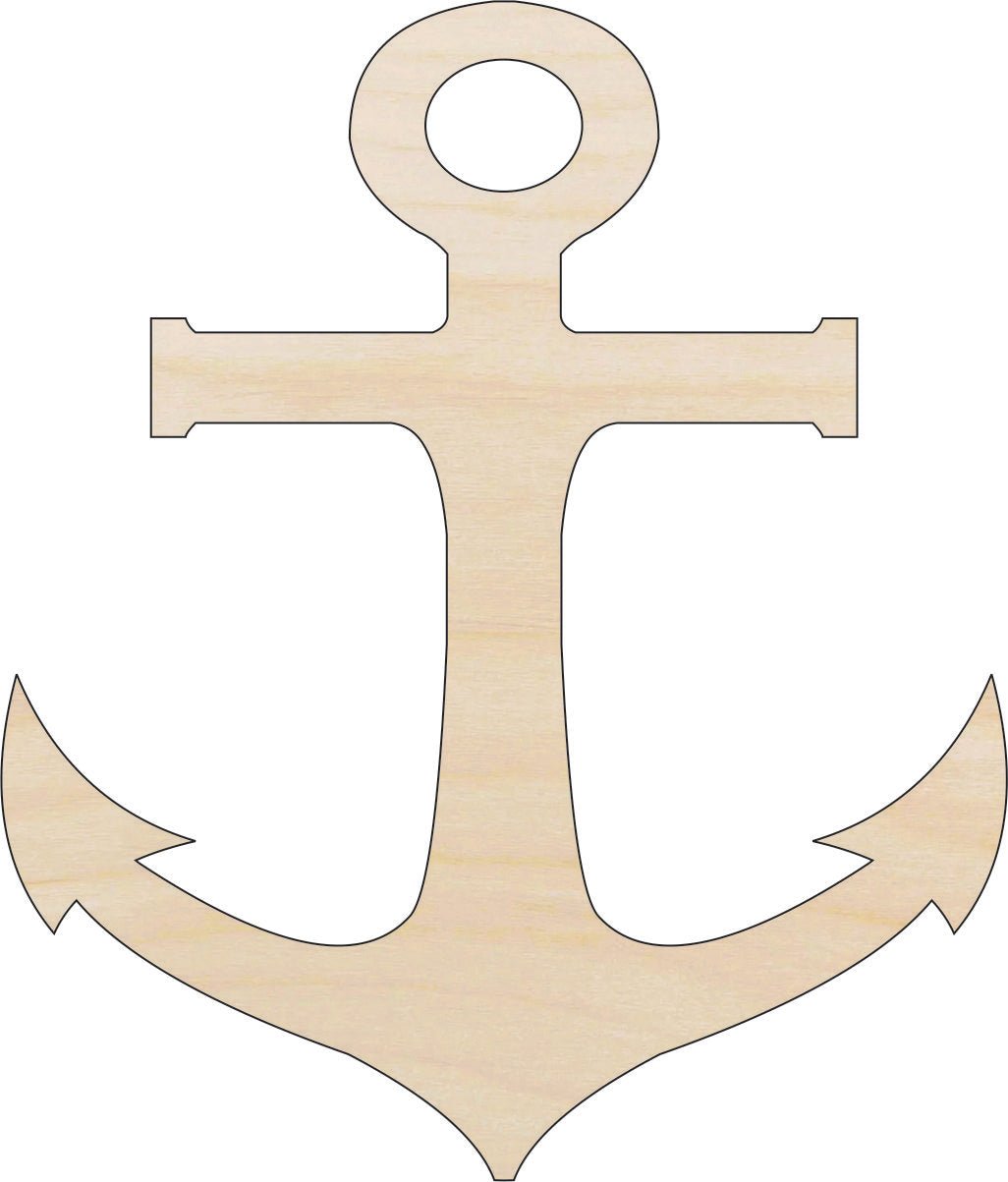 Anchor Wood Craft Shape – Laser Cut Baltic Birch Unfinished DIY Wood Art Supplies ANC19 - The Wood Shape Store