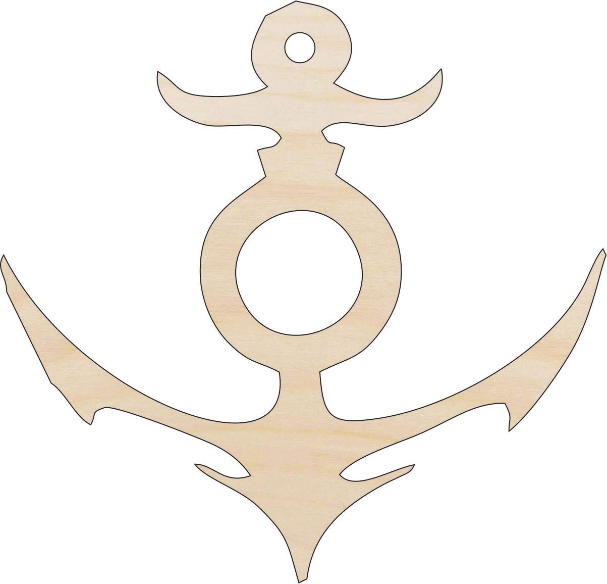 Anchor Wood Craft Shape – Laser Cut Baltic Birch Unfinished DIY Wood Art Supplies ANC9 - The Wood Shape Store