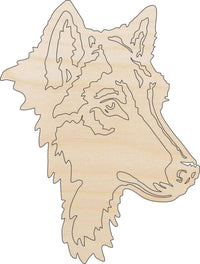 Wolf Bust Wood Craft Shape – Laser Cut Baltic Birch Unfinished DIY Wood Art Supplies ANML101 - The Wood Shape Store