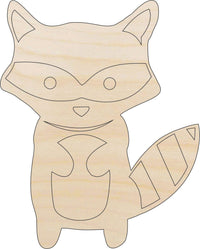 Raccoon Wood Craft Shape – Laser Cut Baltic Birch Unfinished DIY Art Supplies ANML104 - The Wood Shape Store