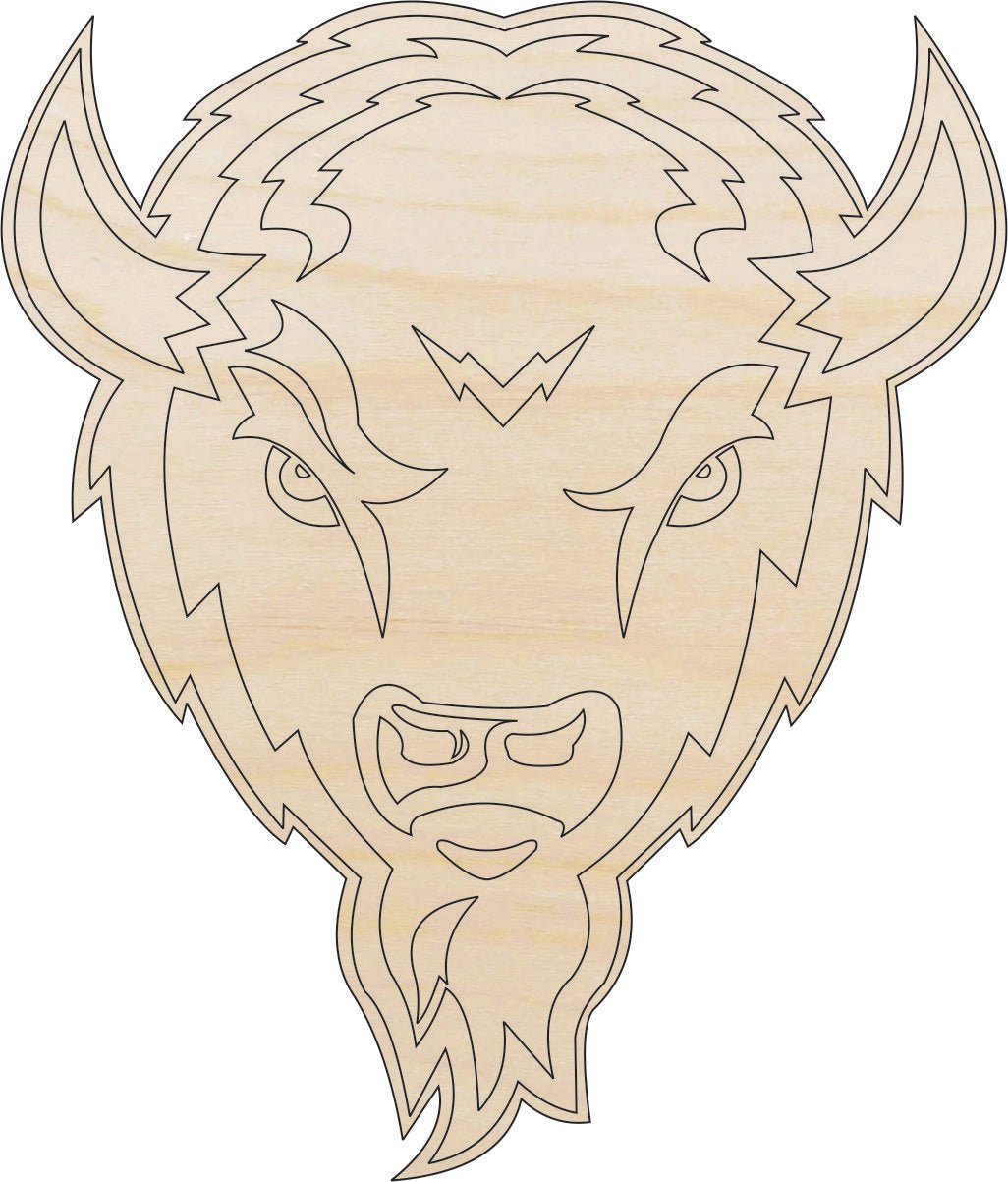 Buffalo Wood Craft Shape – Laser Cut Baltic Birch Unfinished DIY Wood Art Supplies ANML105 - The Wood Shape Store