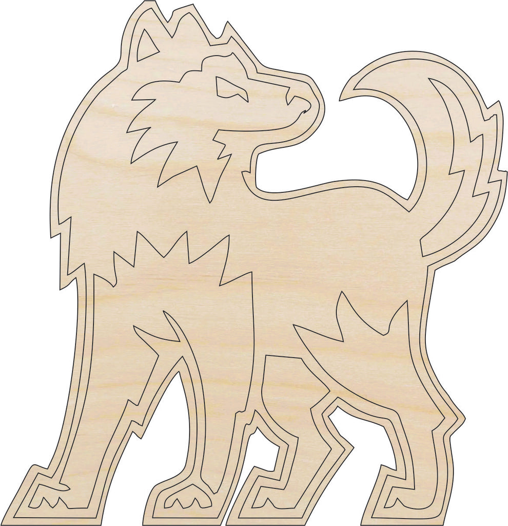 Wolf - Laser Cut Out Unfinished Wood Craft Shape ANML10