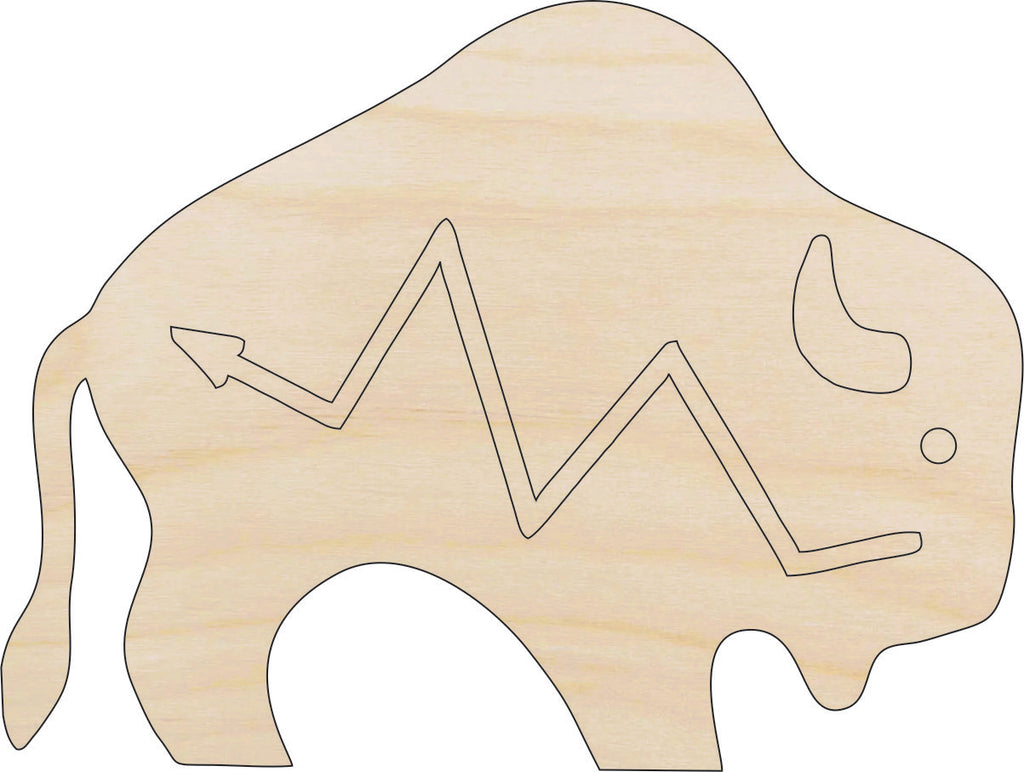 Bison Buffalo - Laser Cut Out Unfinished Wood Craft Shape ANML119