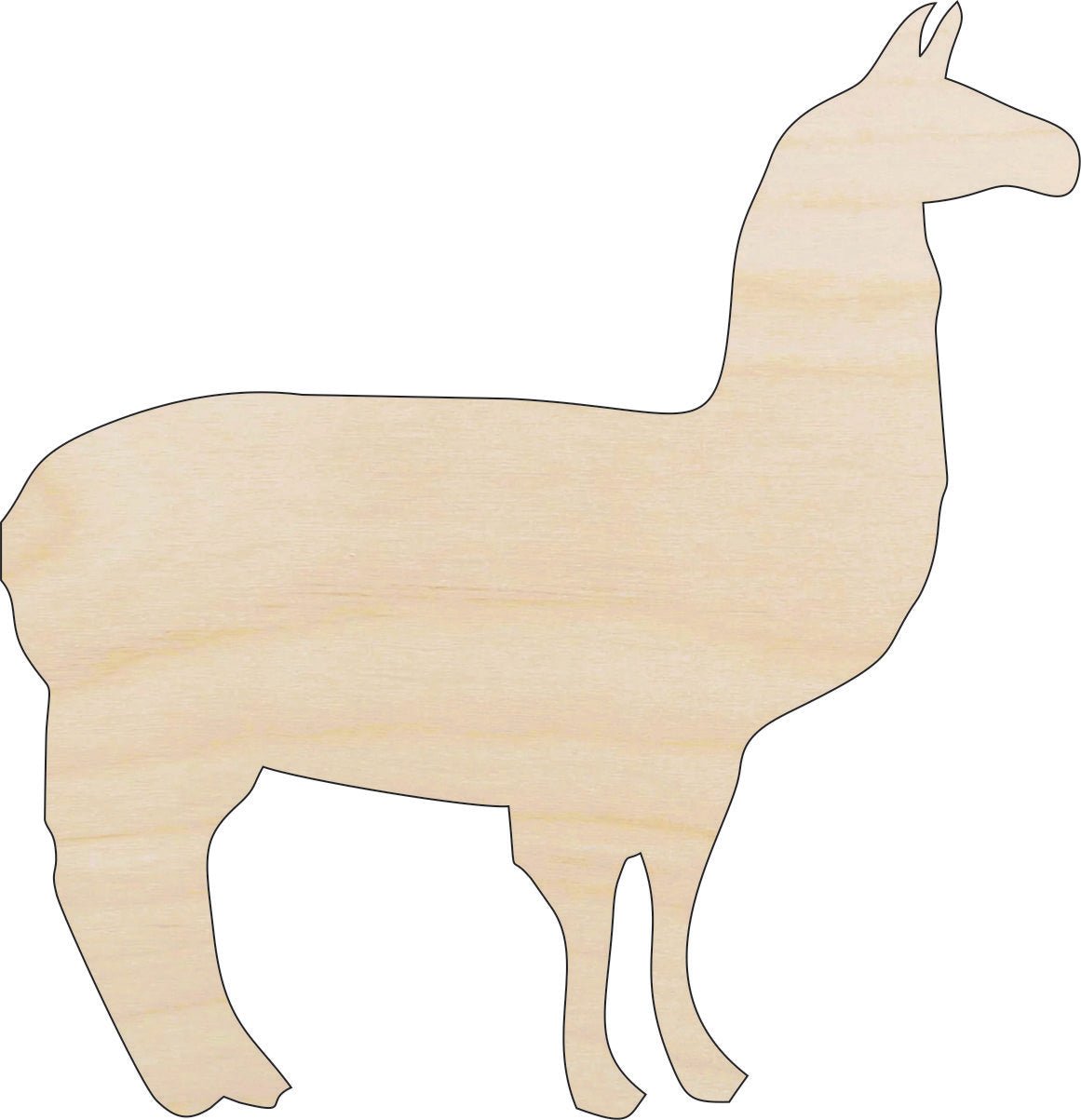 Llama Alpaca Wood Craft Shape – Laser Cut Baltic Birch Unfinished DIY Wood Art Supplies ANML14 - The Wood Shape Store