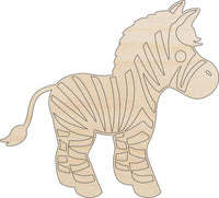 Zebra Wood Craft Shape – Laser Cut Baltic Birch Unfinished DIY Wood Art Supplies ANML16 - The Wood Shape Store
