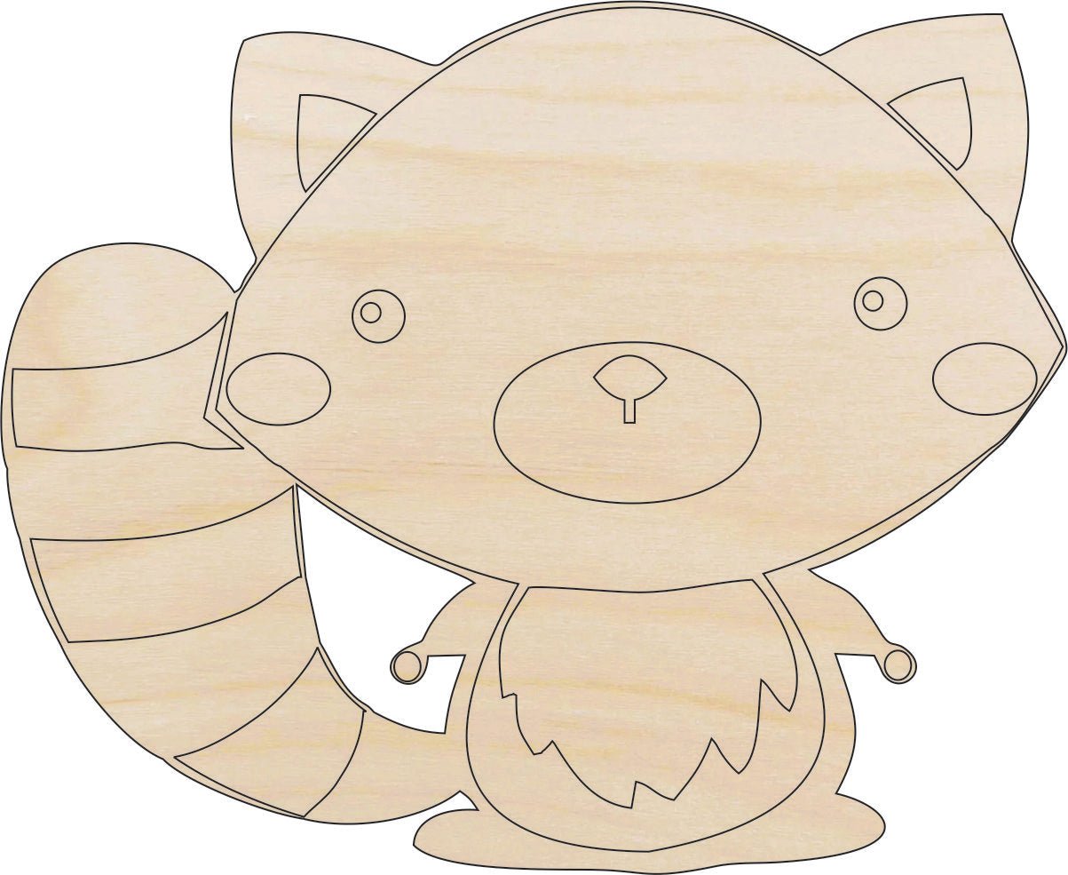 Cute Raccoon Wood Craft Shape – Laser Cut Baltic Birch Unfinished DIY Wood Art Supplies ANML19 - The Wood Shape Store