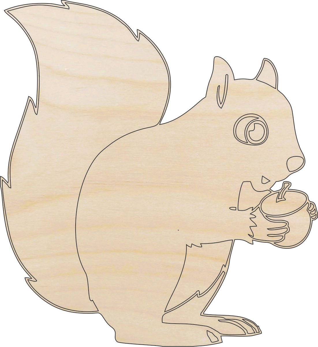 Squirrel Wood Craft Shape – Laser Cut Baltic Birch Unfinished DIY Wood Art Supplies ANML22 - The Wood Shape Store