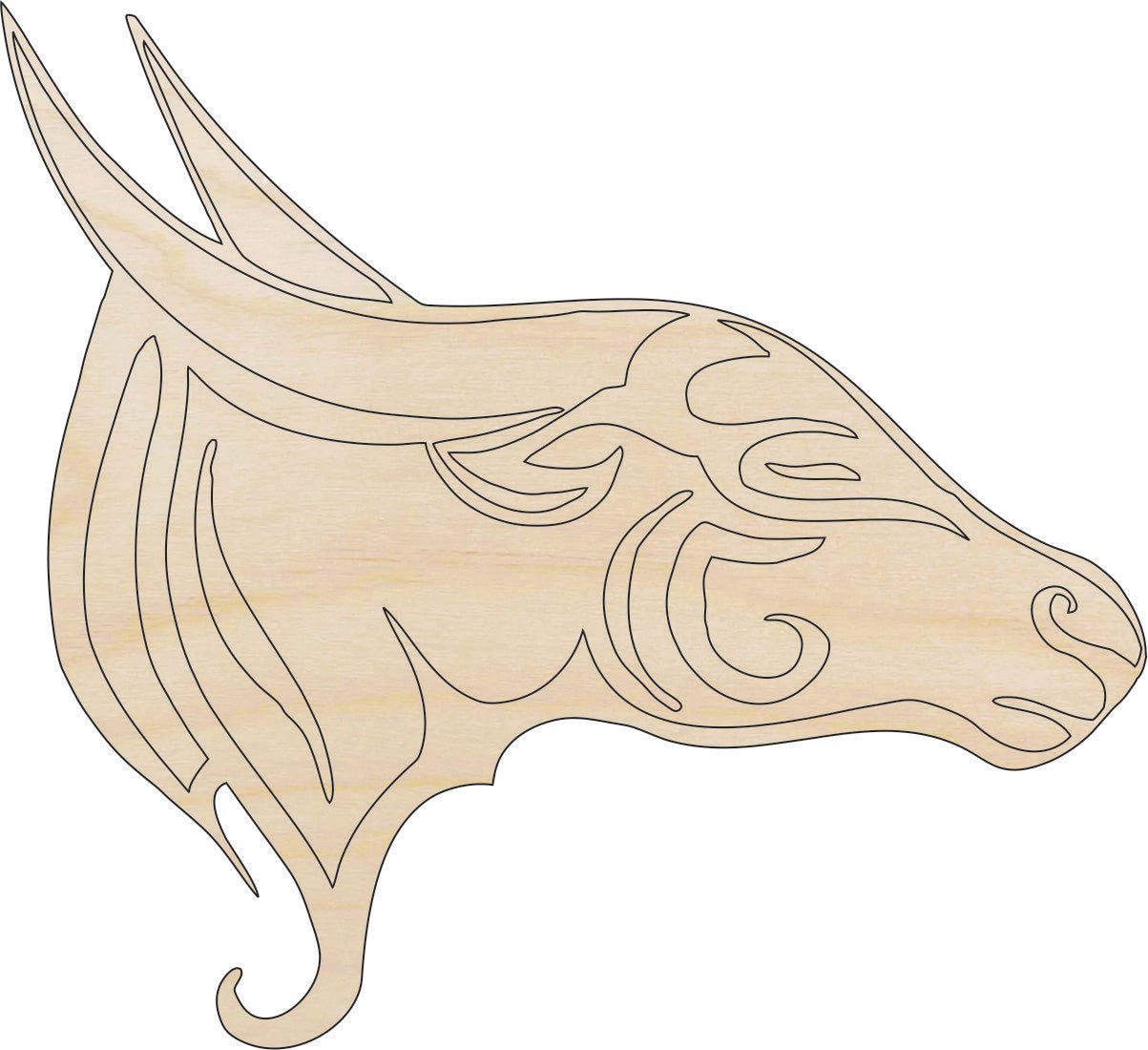 Yak Wood Craft Shape – Laser Cut Baltic Birch Unfinished DIY Wood Art Supplies ANML27 - The Wood Shape Store