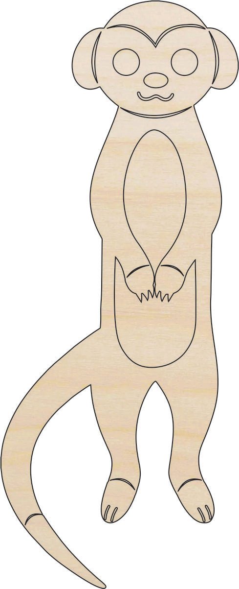Meerkat Wood Craft Shape – Laser Cut Baltic Birch Unfinished DIY Wood Art Supplies ANML28 - The Wood Shape Store