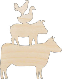 Farm Animals Wood Craft Shape – Laser Cut Baltic Birch Unfinished DIY Wood Art Supplies ANML2 - The Wood Shape Store