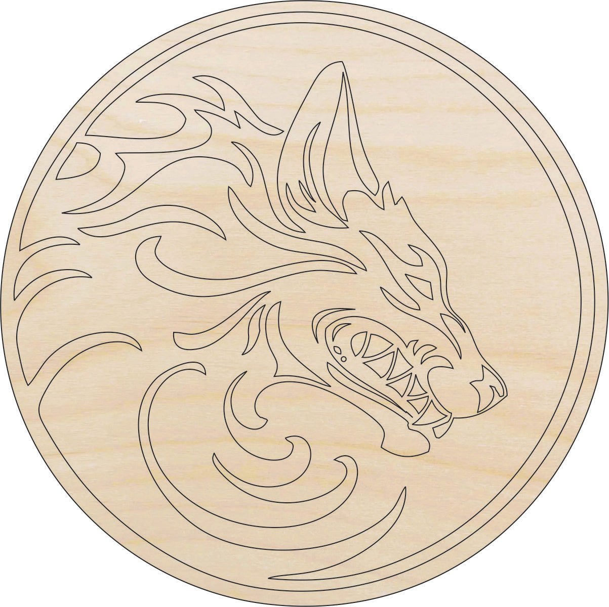 Wolf Wood Craft Shape – Laser Cut Baltic Birch Unfinished DIY Wood Art Supplies ANML33 - The Wood Shape Store