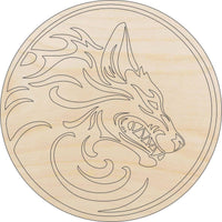 Wolf Wood Craft Shape – Laser Cut Baltic Birch Unfinished DIY Wood Art Supplies ANML33 - The Wood Shape Store