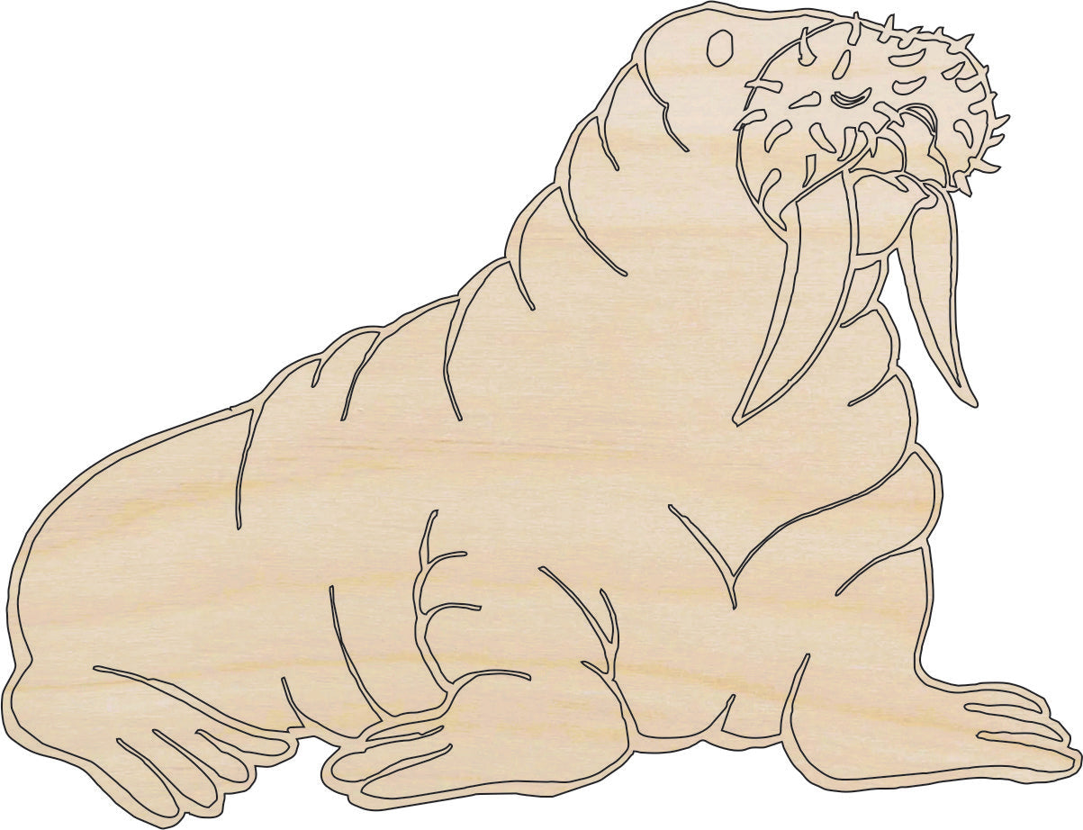 Walrus - Laser Cut Out Unfinished Wood Craft Shape ANML37