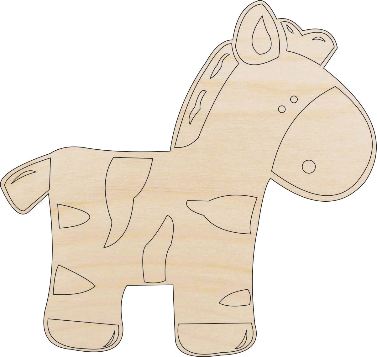 Zebra Wood Craft Shape – Laser Cut Baltic Birch Unfinished DIY Wood Art Supplies ANML41 - The Wood Shape Store