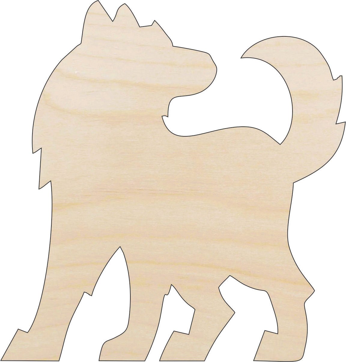 Wolf Wood Craft Shape – Laser Cut Baltic Birch Unfinished DIY Wood Art Supplies ANML44 - The Wood Shape Store