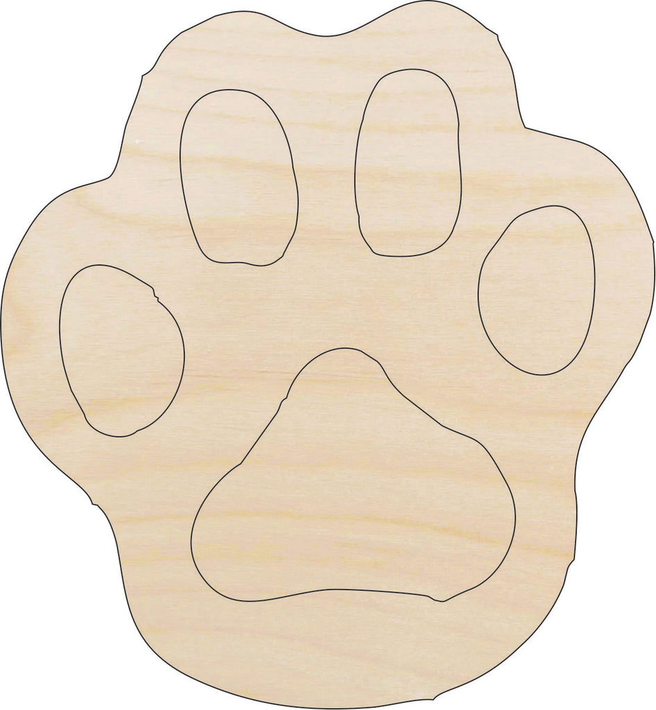 Animal Paw Print - Laser Cut Out Unfinished Wood Craft Shape ANML51