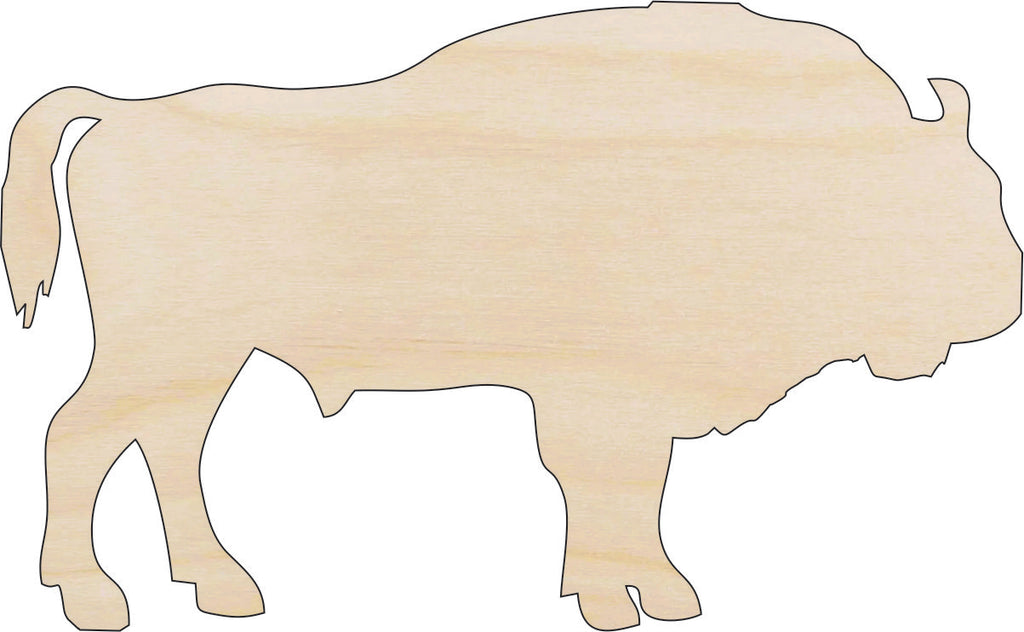 Bison Buffalo - Laser Cut Out Unfinished Wood Craft Shape ANML54