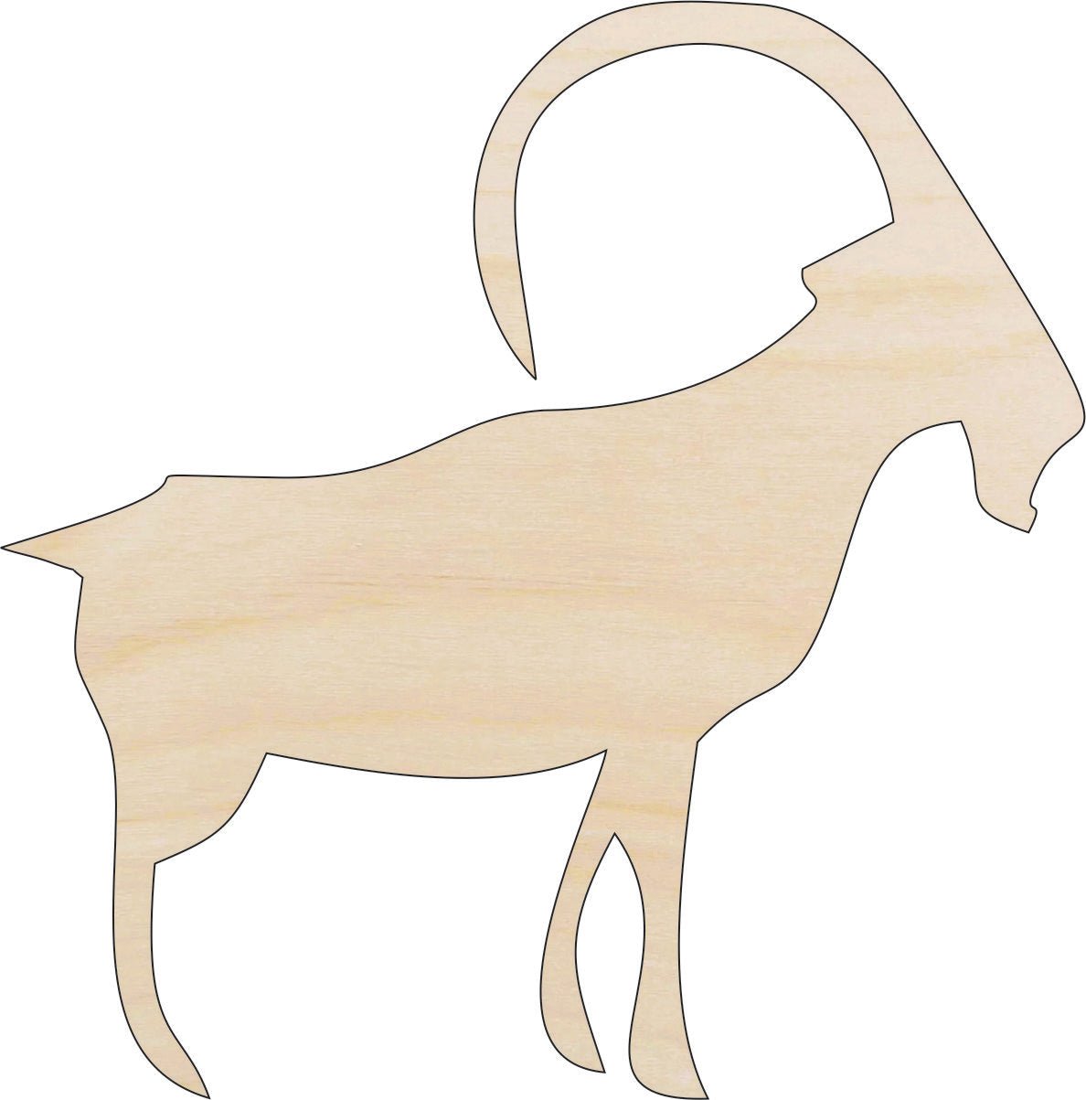 Goat Wood Craft Shape – Laser Cut Baltic Birch Unfinished DIY Wood Art Supplies ANML57 - The Wood Shape Store