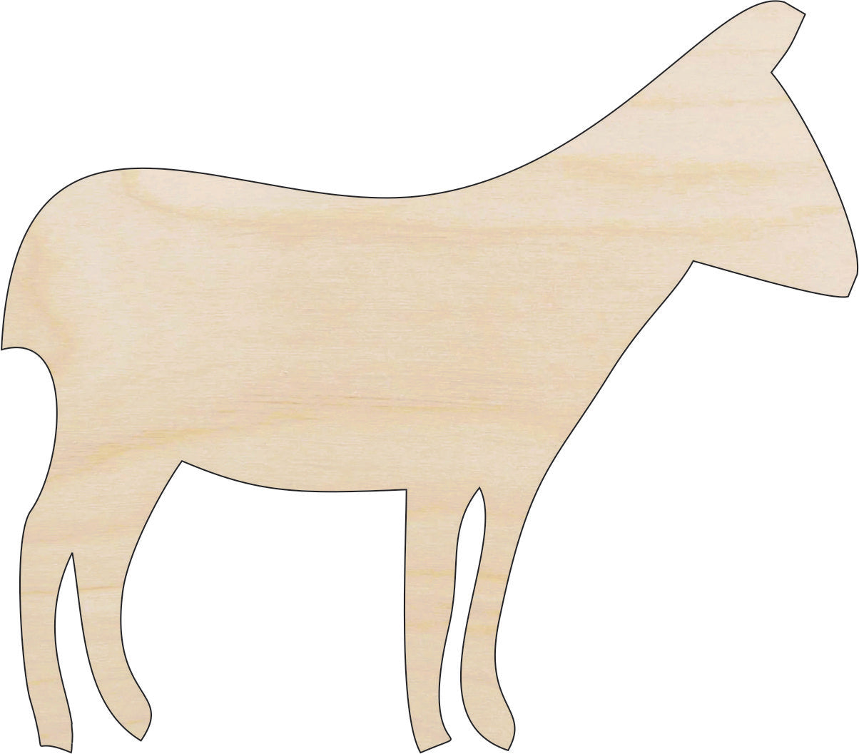 Donkey - Laser Cut Out Unfinished Wood Craft Shape ANML58