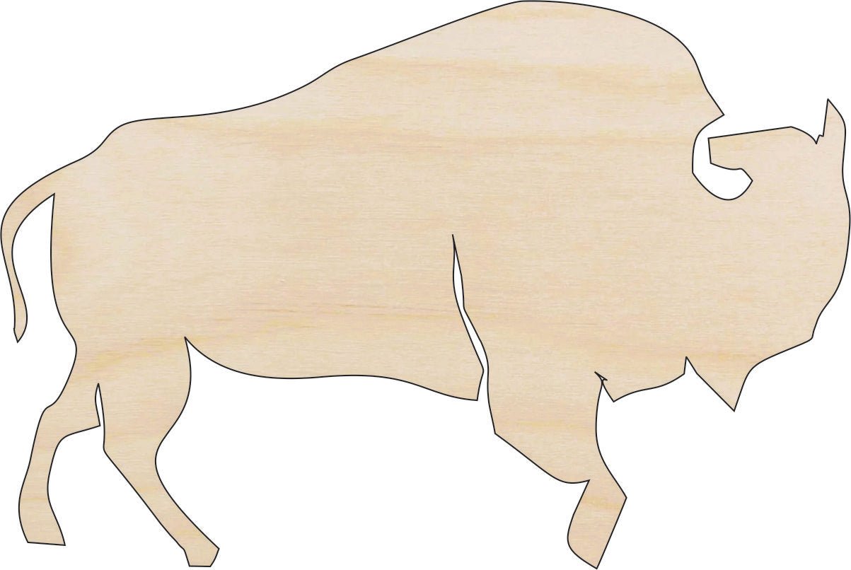 Bison Buffalo Wood Craft Shape – Laser Cut Baltic Birch Unfinished DIY Wood Art Supplies ANML62 - The Wood Shape Store