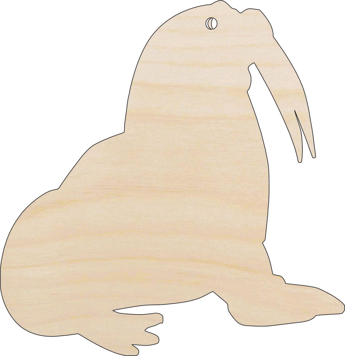 Walrus Wood Craft Shape – Laser Cut Baltic Birch Unfinished DIY Wood Art Supplies ANML63 - The Wood Shape Store