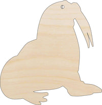 Walrus Wood Craft Shape – Laser Cut Baltic Birch Unfinished DIY Wood Art Supplies ANML63 - The Wood Shape Store